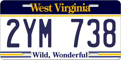 WV license plate 2YM738