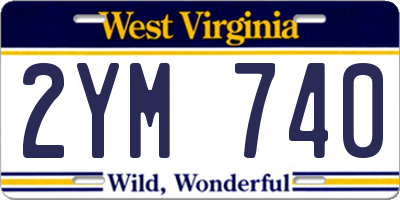 WV license plate 2YM740