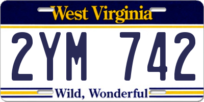WV license plate 2YM742