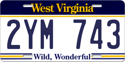 WV license plate 2YM743