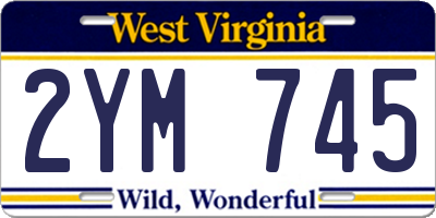 WV license plate 2YM745