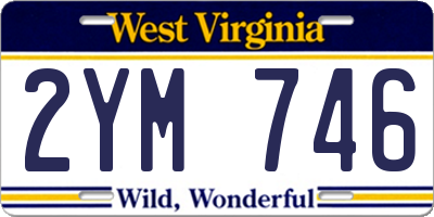 WV license plate 2YM746