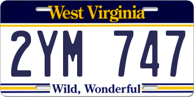 WV license plate 2YM747