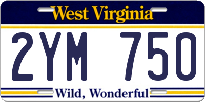 WV license plate 2YM750