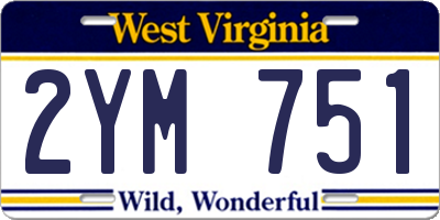 WV license plate 2YM751