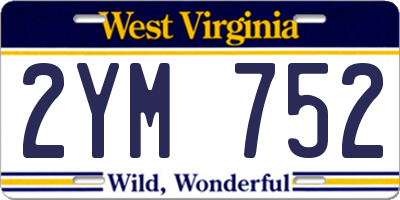 WV license plate 2YM752