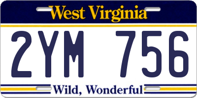 WV license plate 2YM756
