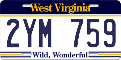 WV license plate 2YM759