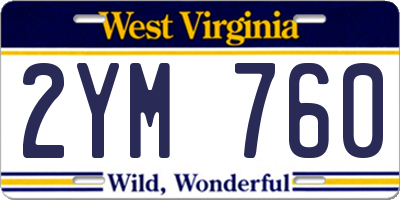 WV license plate 2YM760