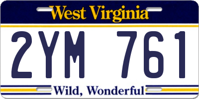 WV license plate 2YM761