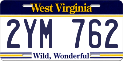 WV license plate 2YM762