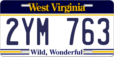 WV license plate 2YM763