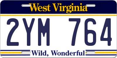 WV license plate 2YM764