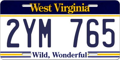 WV license plate 2YM765
