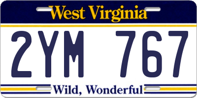 WV license plate 2YM767
