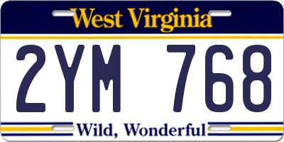 WV license plate 2YM768