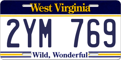 WV license plate 2YM769