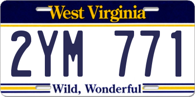 WV license plate 2YM771