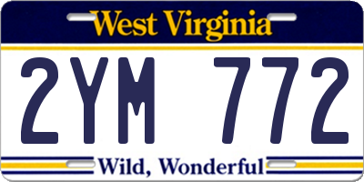 WV license plate 2YM772