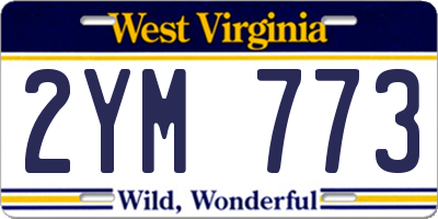 WV license plate 2YM773