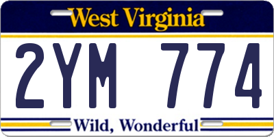 WV license plate 2YM774
