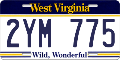WV license plate 2YM775
