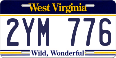 WV license plate 2YM776
