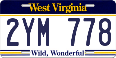 WV license plate 2YM778