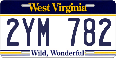 WV license plate 2YM782