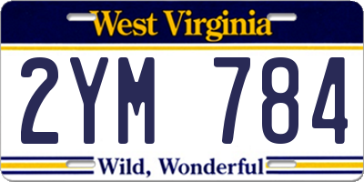 WV license plate 2YM784