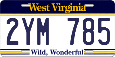 WV license plate 2YM785