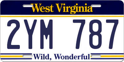 WV license plate 2YM787