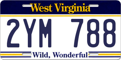 WV license plate 2YM788