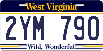 WV license plate 2YM790
