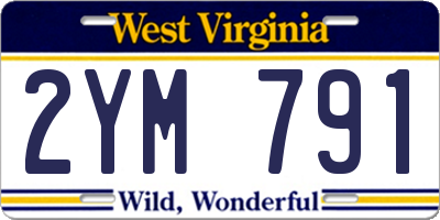 WV license plate 2YM791
