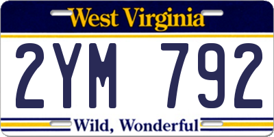 WV license plate 2YM792
