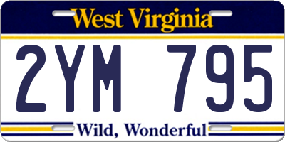 WV license plate 2YM795