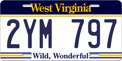 WV license plate 2YM797