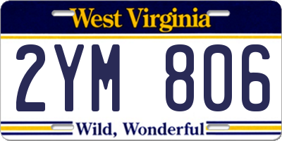 WV license plate 2YM806