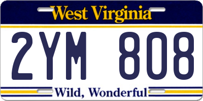 WV license plate 2YM808