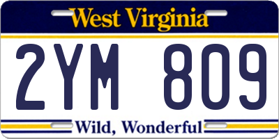 WV license plate 2YM809