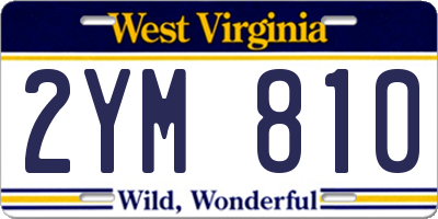 WV license plate 2YM810