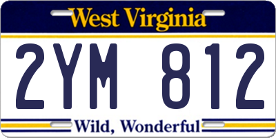 WV license plate 2YM812