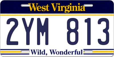 WV license plate 2YM813
