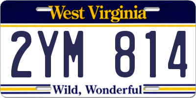 WV license plate 2YM814
