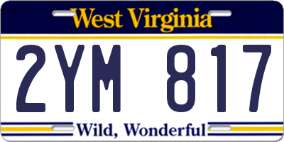 WV license plate 2YM817