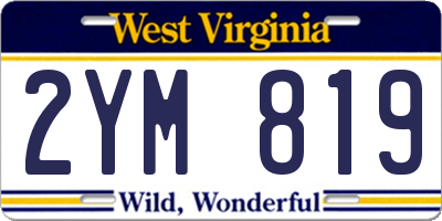 WV license plate 2YM819