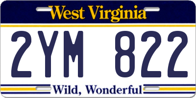 WV license plate 2YM822