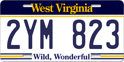 WV license plate 2YM823