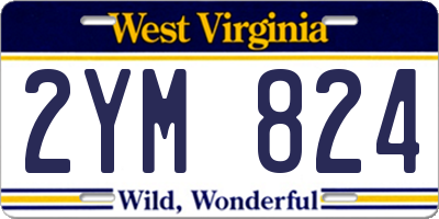 WV license plate 2YM824
